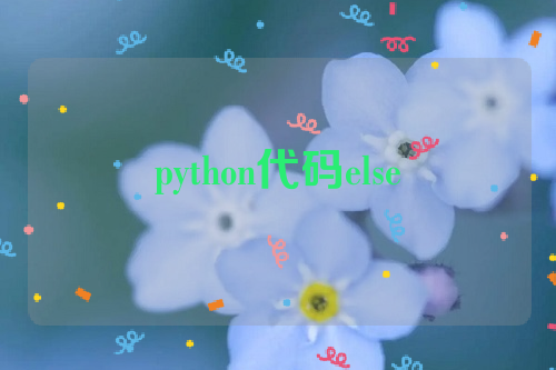 python代码else