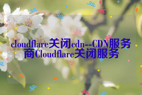 cloudflare关闭cdn--CDN服务商Cloudflare关闭服务