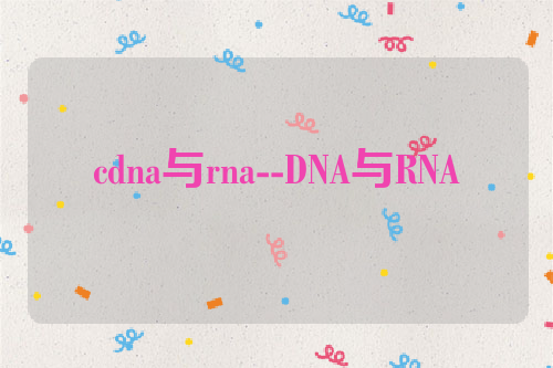 cdna与rna--DNA与RNA